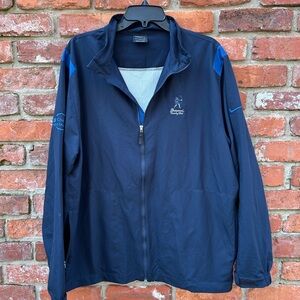 Nike Golf Mens Navy Blue Sherwood Country Club Athletic Full Zip Jacket Large